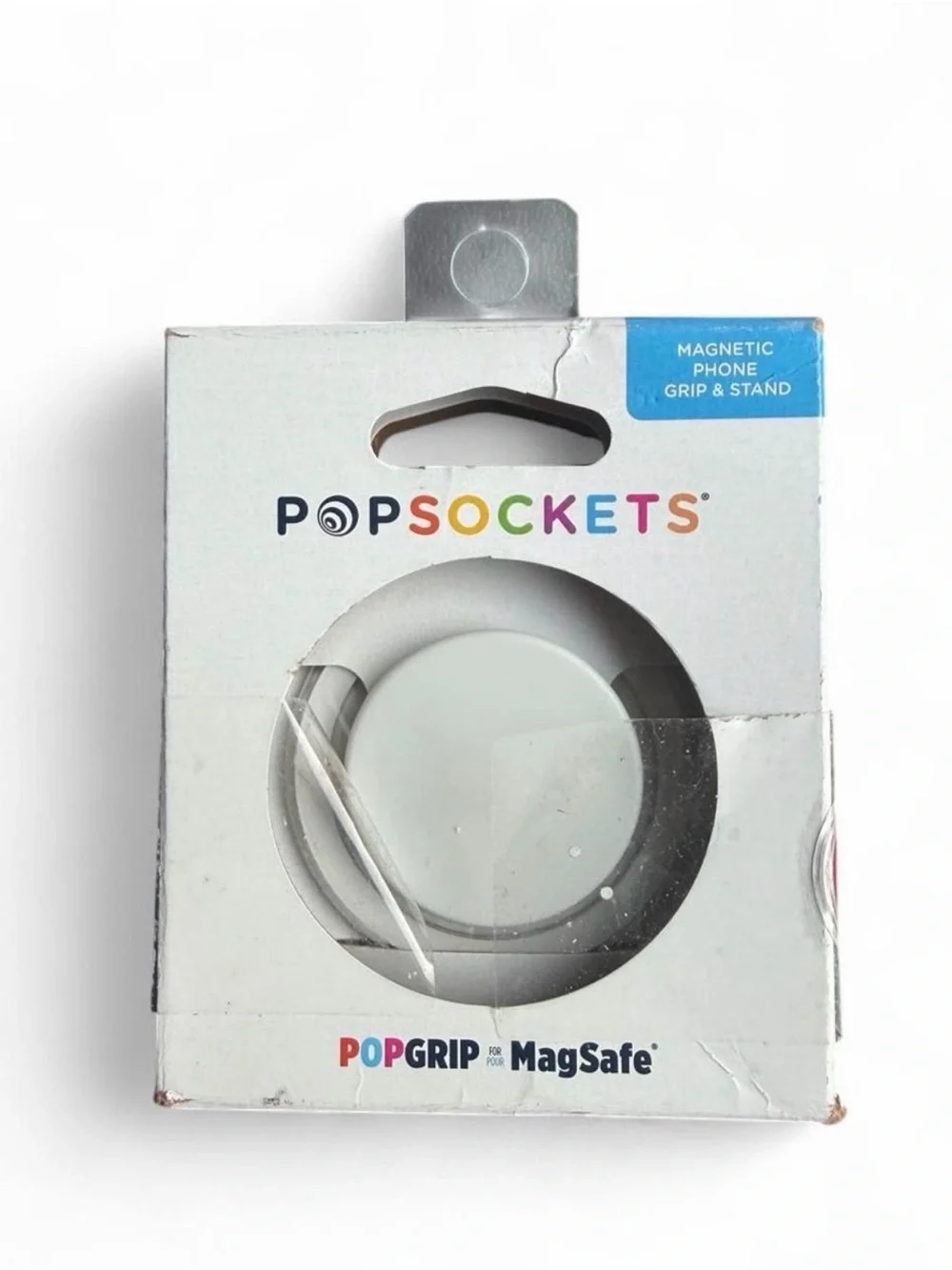 PopSockets PopGrip MagSafe White and Gray Phone Grip